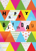 Anniversaire joyeux en triangles color&eacute;s